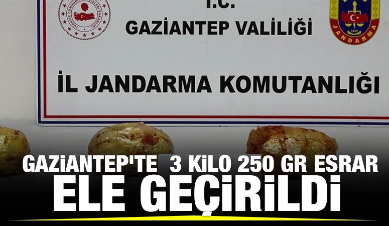 GAZİANTEP'TE  3 KİLO 250 GR ESRAR ELE GEÇİRİLDİ 