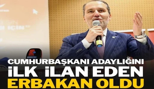Cumhurbaşkanı adaylığını ilk ilan eden Erbakan oldu